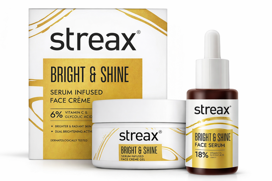Streax Vitamin C Glow Duo | Serum + Face Cream for Brighter Skin & Dark Spot Reduction